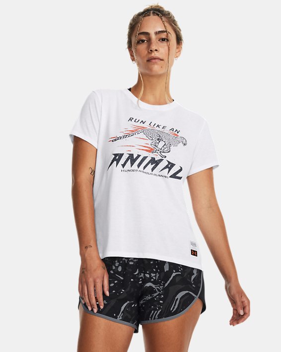 Women's UA Run Like A... T-Shirt in White image number 0